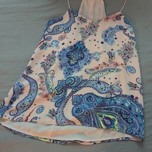 Express Blue and Cream Paisley Camisole